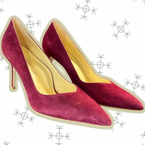 NWOT Sarah Flint ‘Perfect Pump 85’ in Cabernet Burgundy Suede Size 41 = Size 10 - Picture 3 of 12